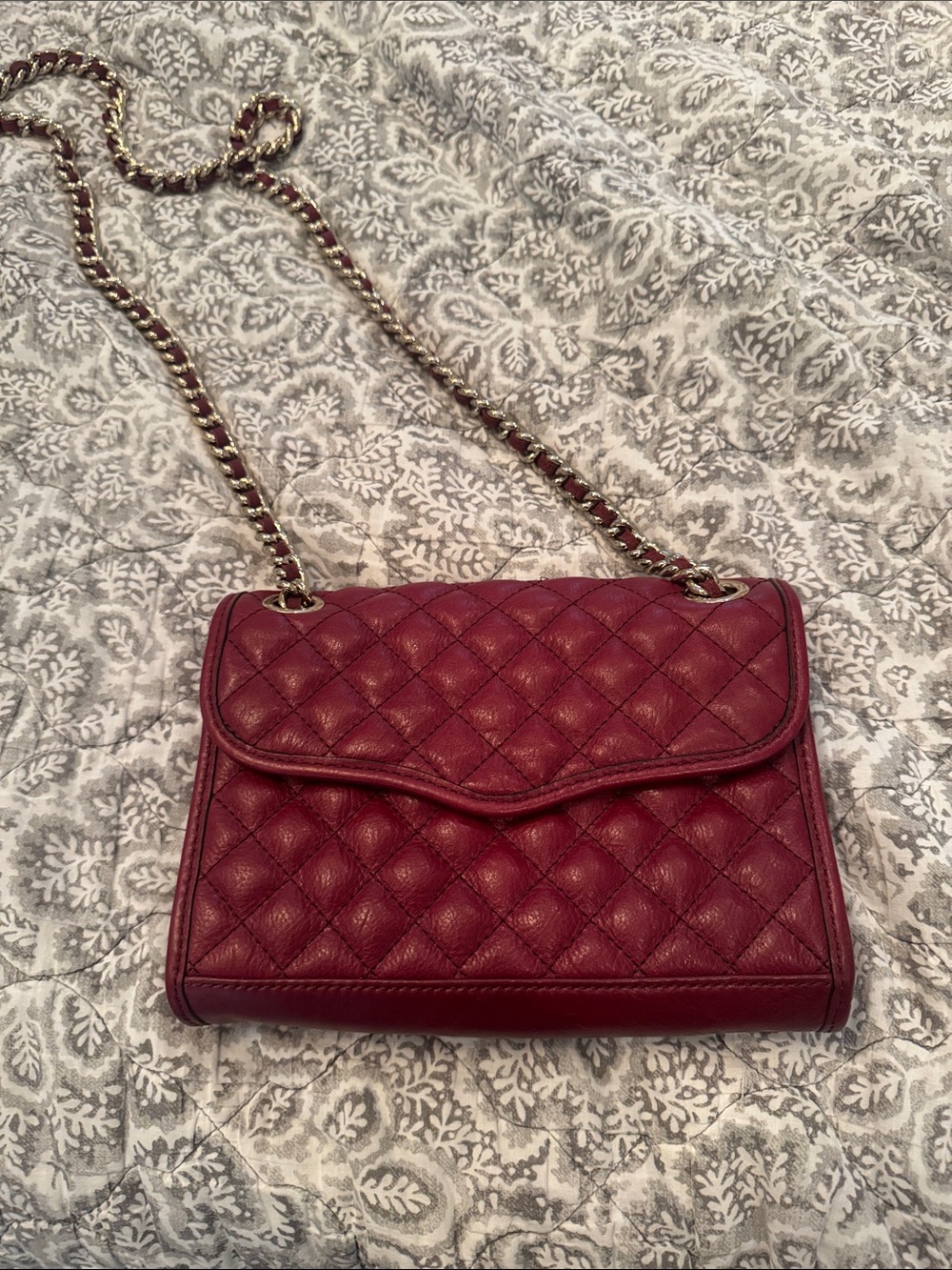 Rebecca minkoff burgundy quilted crossbody